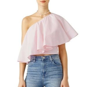 Viva Aviva Yakura Flouncy Crop Top M Stripe Ruffle